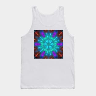 Glass Tile Kaleidoscope Blue Purple and Orange Tank Top